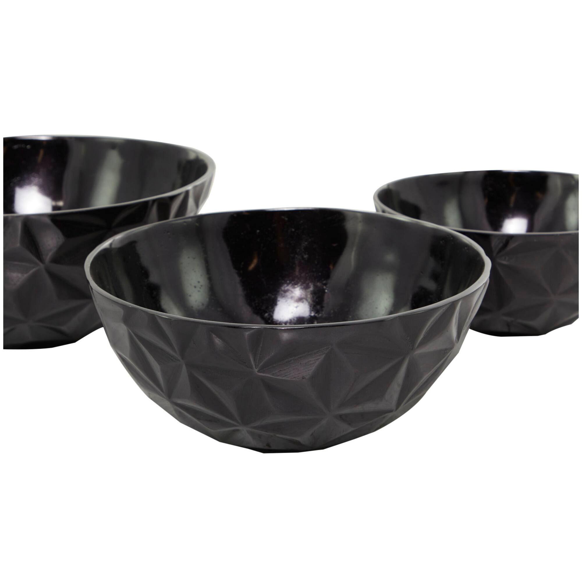 Metal Faceted Decorative Bowl Set